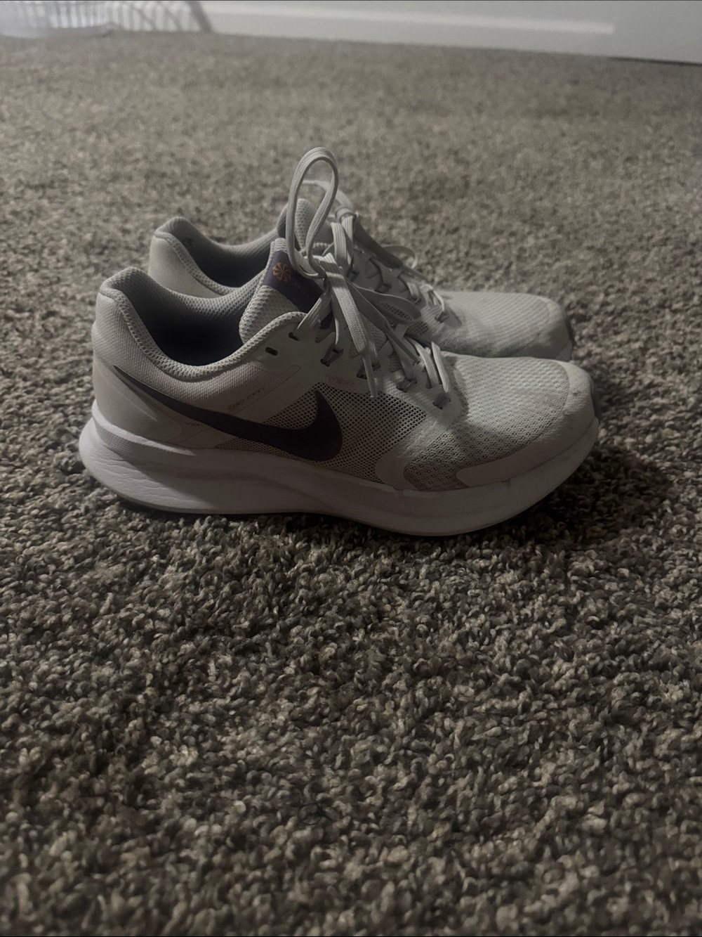 Nike White and Gray Women's Running Sneakers